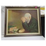 NO SHIPPING - Vintage Print of Man Praying