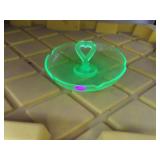 Vintage Green Depression Glass Lemon Dish with