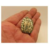 Vintage Jade Necklace Pendant with Birds = 1&3/8'x