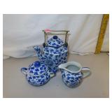 Porcelain Tea Pot = 6" - Cream & Sugar