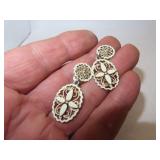 Vintage Clip Earrings Signed Florenza