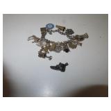 Vintage Charm Bracelet  =11 Charms Signed Sterling