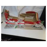 Vintage Bradford Hard Plastic Santa & Reindeers