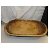 Antique Large Wood Dough Bowl = 20&1/2' x 12&3/4'x