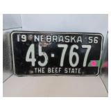 1956 Nebraska License Plate = 45 - 767