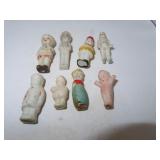 8 Vintage Japan Frozen Charlotte Figurines =