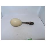 Antique Darning Egg with Sterling Silver Handle=6'