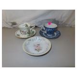 3 Piece = 2 Cups with Saucers and 1 Single Saucer