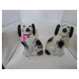 2 Vintage Staffordshire Dog Figurines = 6' each