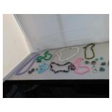 Quart Bag of Necklaces & Clip On Earrings