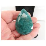 Green Emerald Stone = Pear Cut from Zambia =