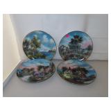 4 Danbury Mint Garden Plates Signed by Artist