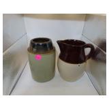 Antique Stoneware Canning Quart Jar & Roseville