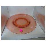 Vintage Pink Depression Glass Rolled Edge Bowl =