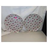 2 Vintage Lefton 'Rose Chintz' Dinner Plates =