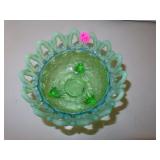 Vintage Green Opalescent Bowl = 5&7/8' x 3&1/4'