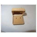 Genuine Ruby 14KTGF Posts Pierced Earrings in Box
