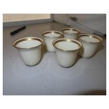 5 Vintage Lenox Cream & Gold Porcelain Demitasse