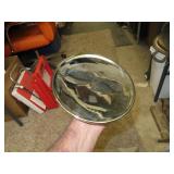 Antique Mercury Glass Oil Lamp Reflector = 8&1/4'