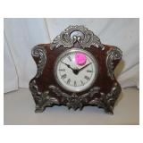 Vintage India Battery Clock - Wood & Metal 7&3/8'x