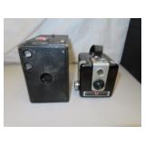 2 Antique Kodak Cameras = Brownie Hawkeye &