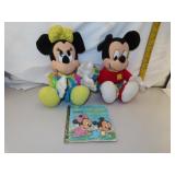 Vintage Mickey & Minnie Mouse Dolls - 14" each &