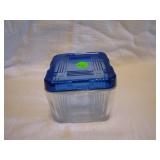 Vintage Hazel Atlas Criss Cross Cobalt Blue Lid