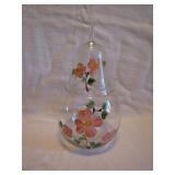 Vtg Glass Cookie Jar with Apple Blossoms 11"