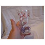 Vintage 4&5/8" Glass with Red, White & Blue Stars