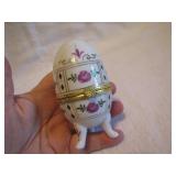 Porcelain 4" Egg Trinket Box