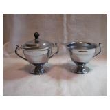 Vintage Stainless Steel Cream & Sugar