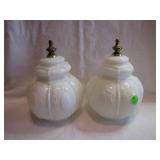 2 Vtg Ornate Light Shade Globes