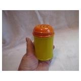 Vtg 3&5/8" Yellow with Orange Lid Shaker Gemco USA