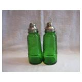 Tall 5&1/2" Vintage Green Salt & Pepper Shakers