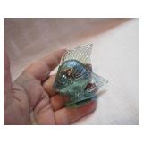Ornate Glass Fish 2&3/4" (small chip on base)