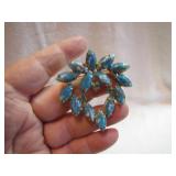 Vintage Ornate Brooch Pin Pendant 2" x 2&1/8"