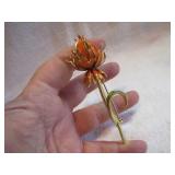 Vintage 3&3/4" Flower Brooch Pin