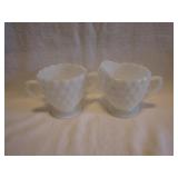 Vintage White Bubble Cream & Sugar