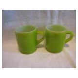 2 Green Fire King Coffee Cup Mugs