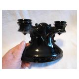 Vintage Black Double Candlestick Holder