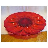 Beautiful Vintage Red 11" Egg Plate