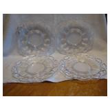 4 Vtg Lace Edge 8&1/2" Plates