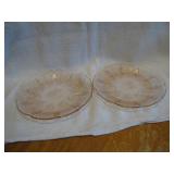 2 Pink Depression Glass 7&1/8" Plates