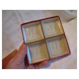 4 Vtg Etched Glass Individual Ashtrays