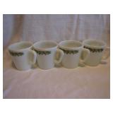 4 Vintage Pyrex Coffee Cup Mugs