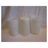 3 Hobnail Glasses 4&3/8"