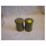 Vintage Green 3" Salt & Pepper Shakers No Stoppers