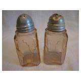 Vtg Pink Depression Glass Salt & Pepper Shakers