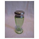 Vtg Green Depression Glass 3&7/8" Shaker