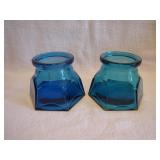 2 Blue Jars (no lids)
